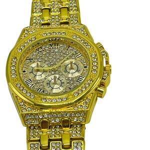 Fashion Gold Tone Rhinestone Analog Watch